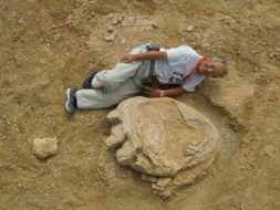 عکسی از بزرگ ترین ردپایی که از یک دایناسور به دست آمده و مشخصات صاحب آن