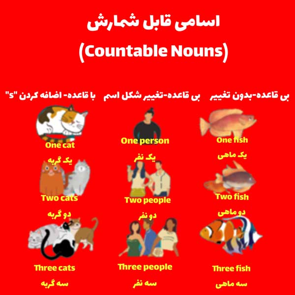 اسامی قابل شمارش و غیرقابل شمارش در انگلیسی+ تمرین و مثال