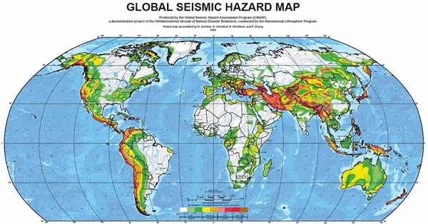 زلزله خیز ترین مناطق جهان: نقشه مناطق زلزله خیز در قاره های مختلف