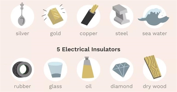 10 نمونه از هادی ها و عایق های الکتریکی