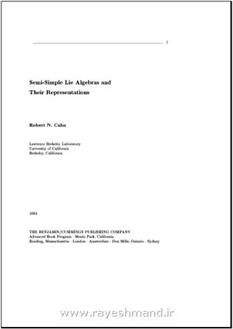 جبرهای نیمه ساده لی و تصاویر آن ها