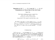 Regularity of (0,1,... r-2,r) and (0,1,...,r-2,r) Interpolations on Some Sets of the Unit Circle