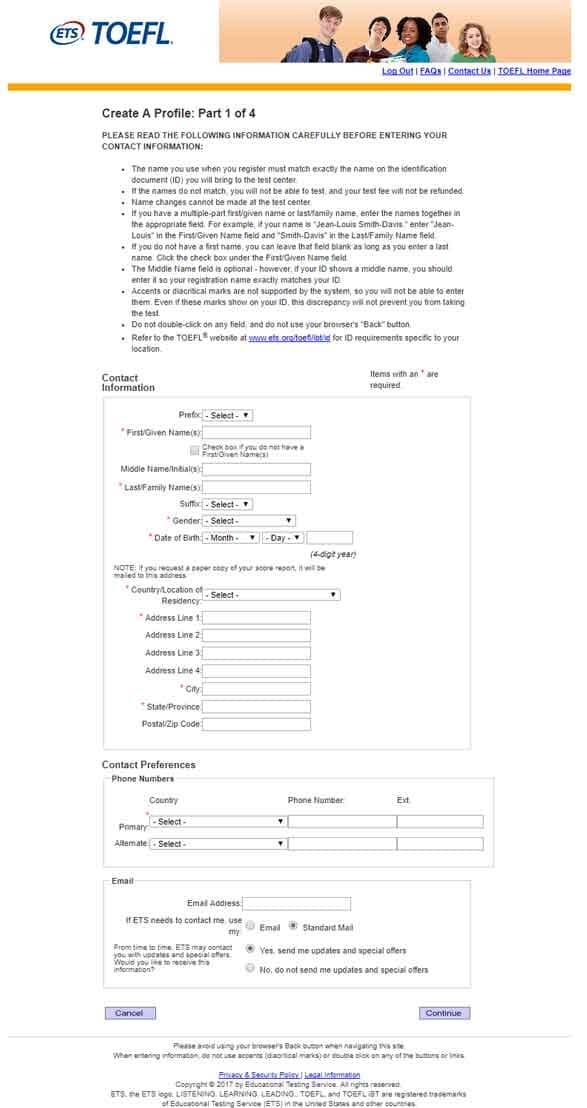 تافل در مرحله دوم اطلاعات خود را در قسمت های ستاره دار وارد کنید