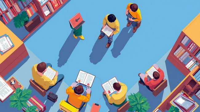 در حال تمرین گروهی زبان