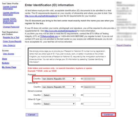 تافل شماره ملی خود را وارد کرده