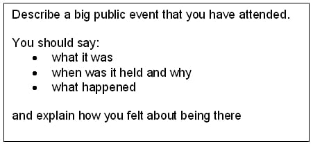 آزمون آیلتس نمونه ای از task card ها در بخش گفتاری