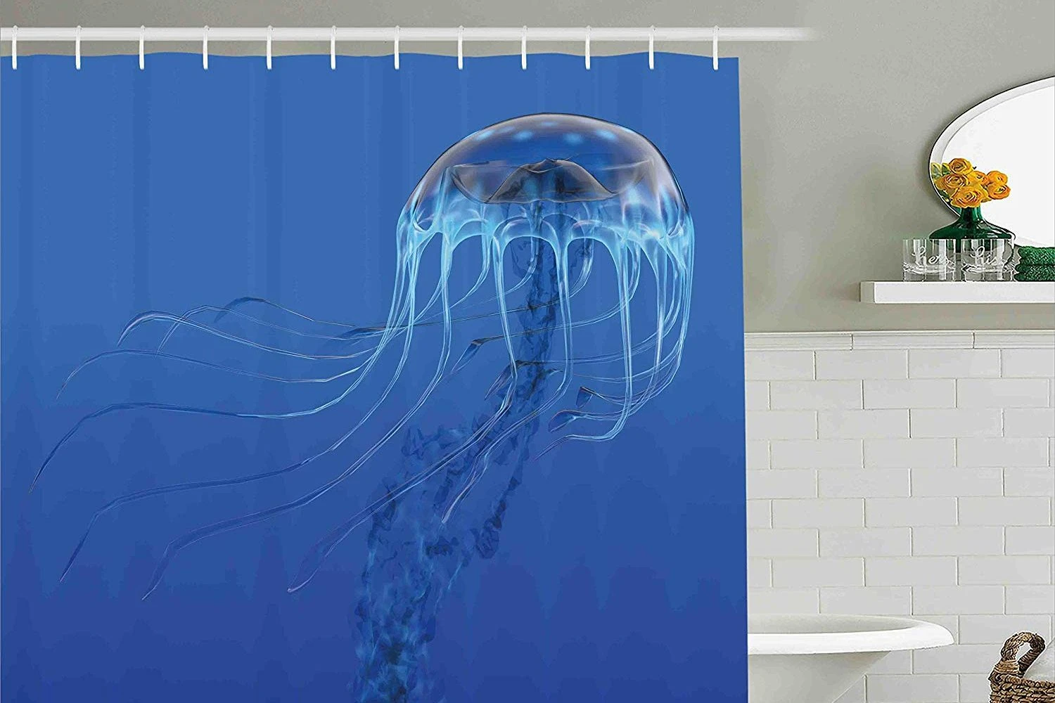 پرده حمام طرح عروس دریایی