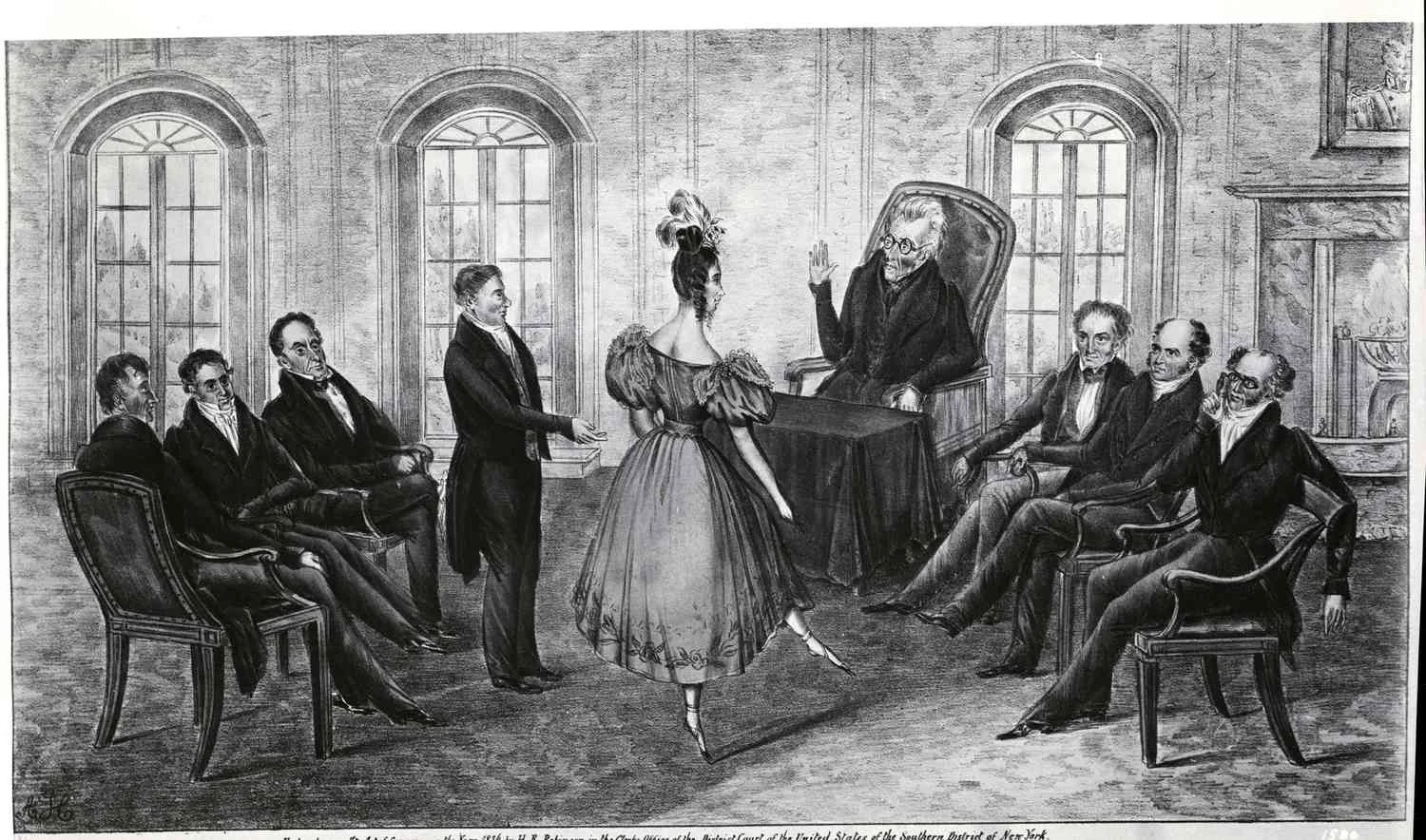 مارتین ون بورن و اندرو جکسون با افسران کابینه