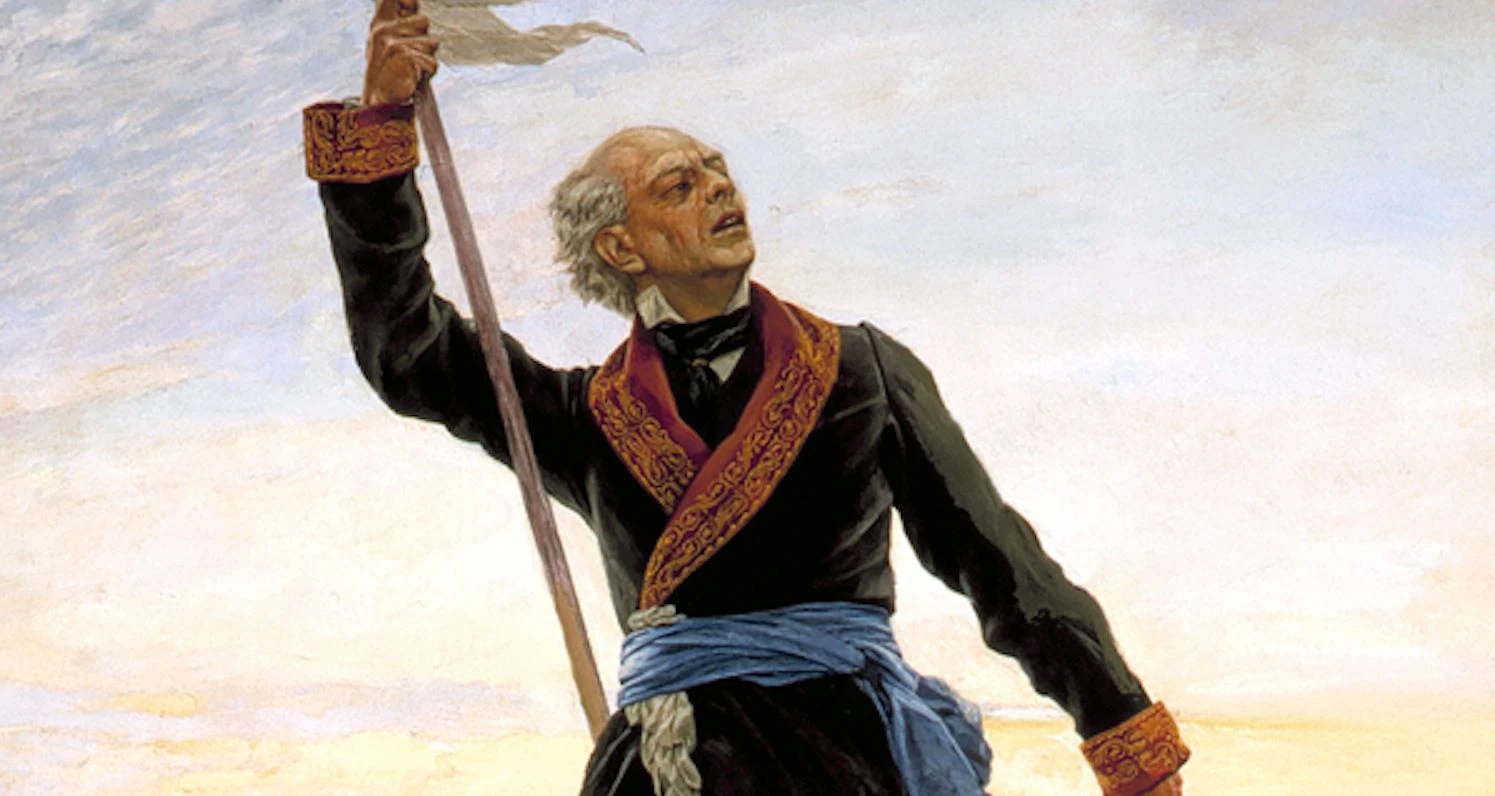 میگل هیدالگو با پرچم مکزیک