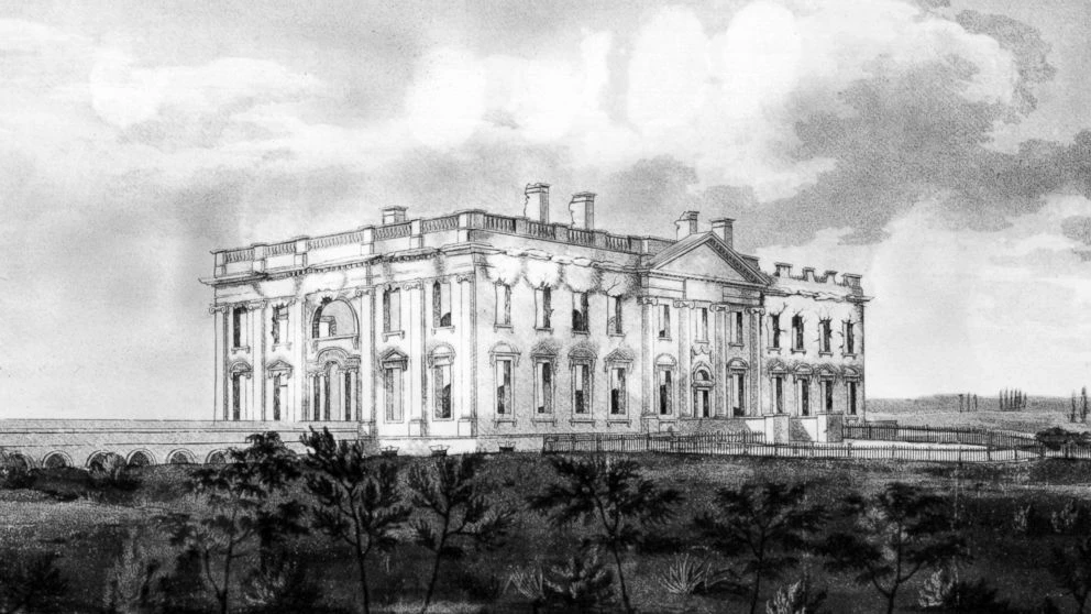 Illustration of the White House burning