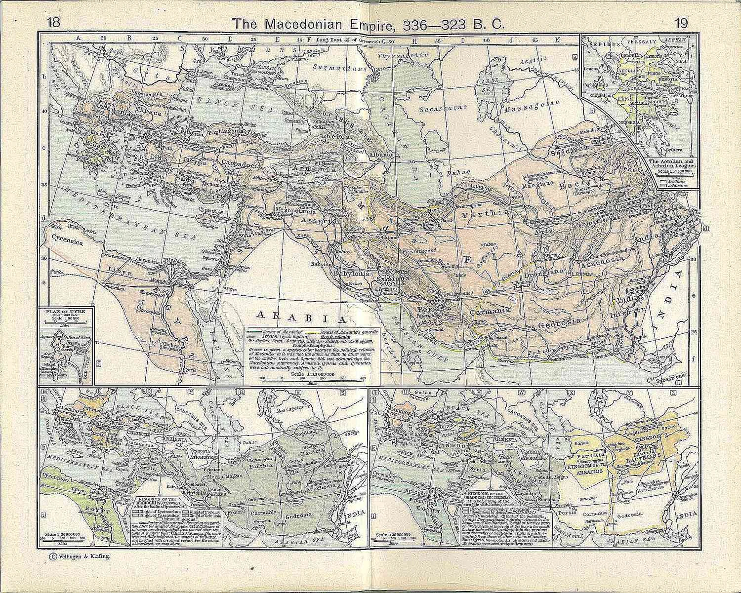نقشه امپراتوری مقدونی، دیادوچی ۳۳۶-۳۲۳ قبل از میلاد