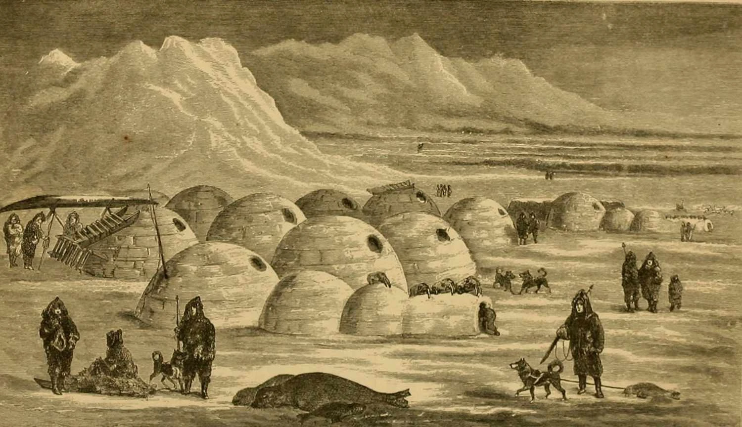 دهکده برفی تورپوکجوا در نزدیکی جزیره نونیواک، دریای برینگ