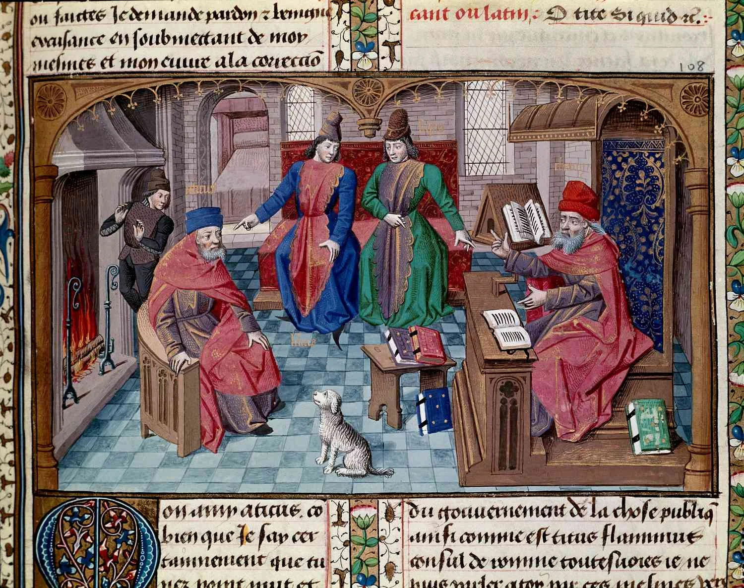 مینیاتور قرون وسطایی قرن چهاردهم با سیسرو که پیری را نشان می دهد