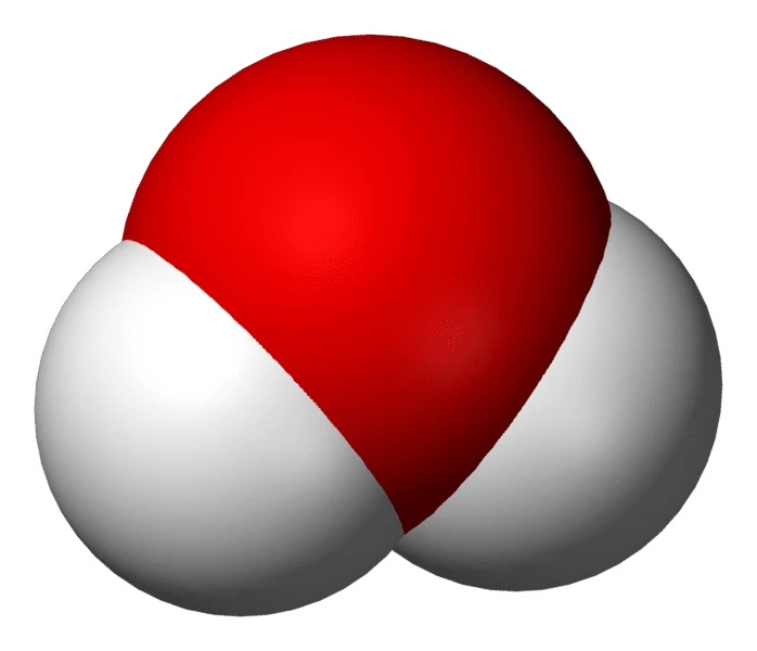 ساختار سه بعدی مولکولی آب، H2O