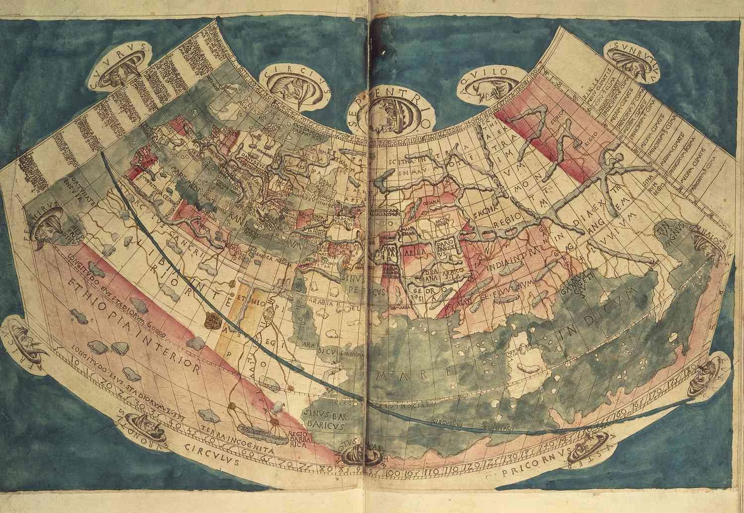 نقشه Terra Australis Ignota بر اساس نظریات بطلمیوس