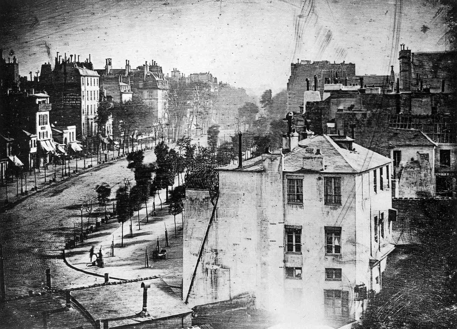 Boulevard du Temple, Paris - Daguerreotype taken by Louis Daguerre.