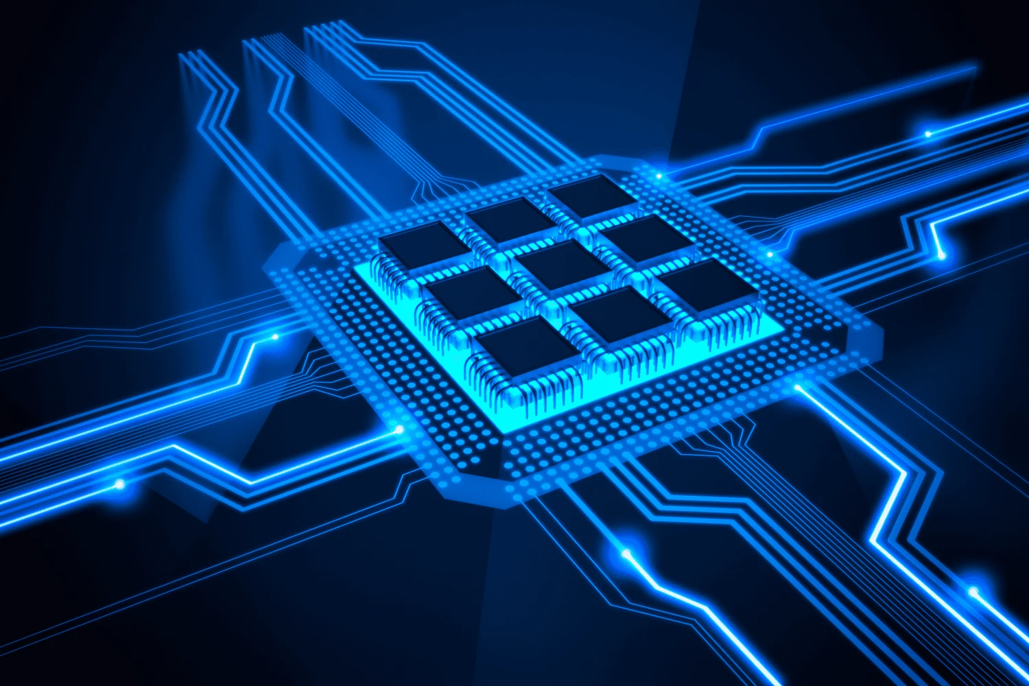 تصویر میکروچیپ آبی